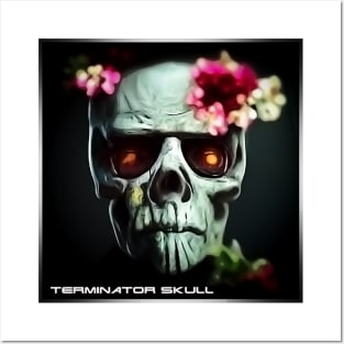 terminator skull Posters and Art